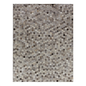 Natural Hide Hand-Tufted Leather Hide Silver/Multi 8'x11' Area Rug
