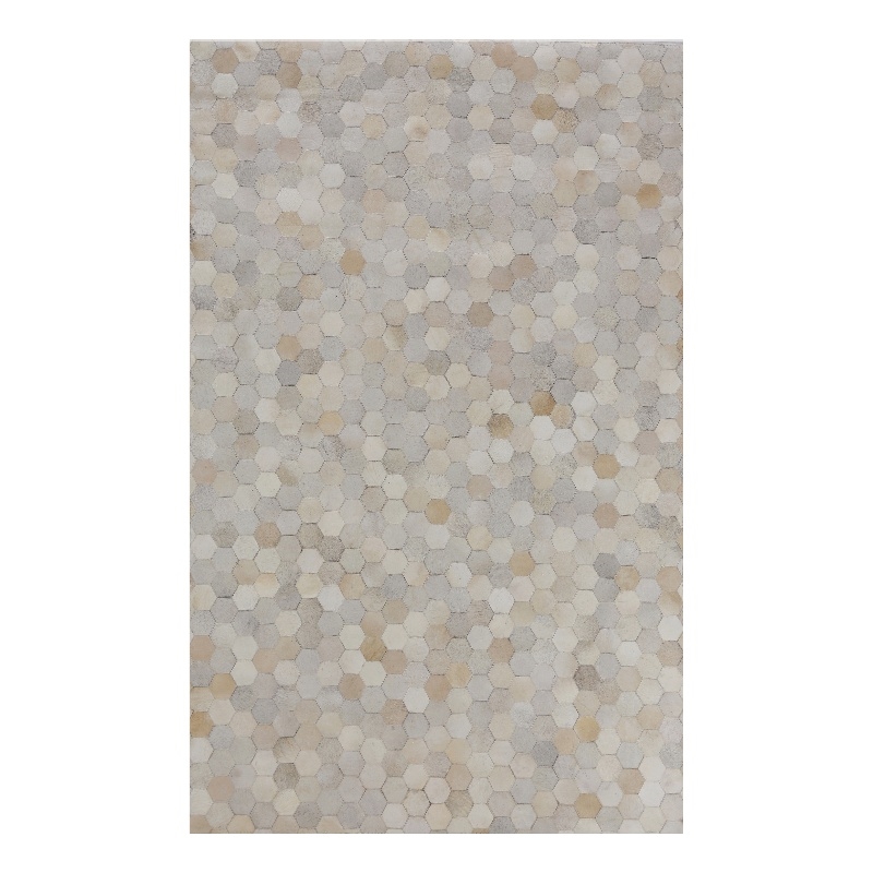 Natural Hide Hand-Tufted Leather Hide Ivory/Multi 8'x11' Area Rug
