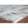 Natural Hide Hand-Tufted Leather Hide Silver 9'6