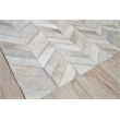 Natural Hide Hand-Tufted Leather Hide White/Silver 11'6