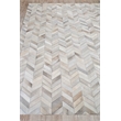 Natural Hide Hand-Tufted Leather Hide White/Silver 11'6