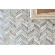 Natural Hide Hand-Tufted Leather Hide White/Silver 11'6