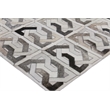 Natural Hide Hand-Tufted Leather Hide Ivory/Silver/Medium Gray 5'x8' Area Rug