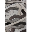 Natural Hide Hand-Tufted Leather Hide Ivory/Silver/Medium Gray 5'x8' Area Rug