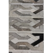 Natural Hide Hand-Tufted Leather Hide Ivory/Silver/Medium Gray 5'x8' Area Rug