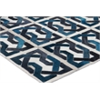 Natural Hide Hand-Tufted Leather Hide Ivory/Navy/Blue 5'x8' Area Rug