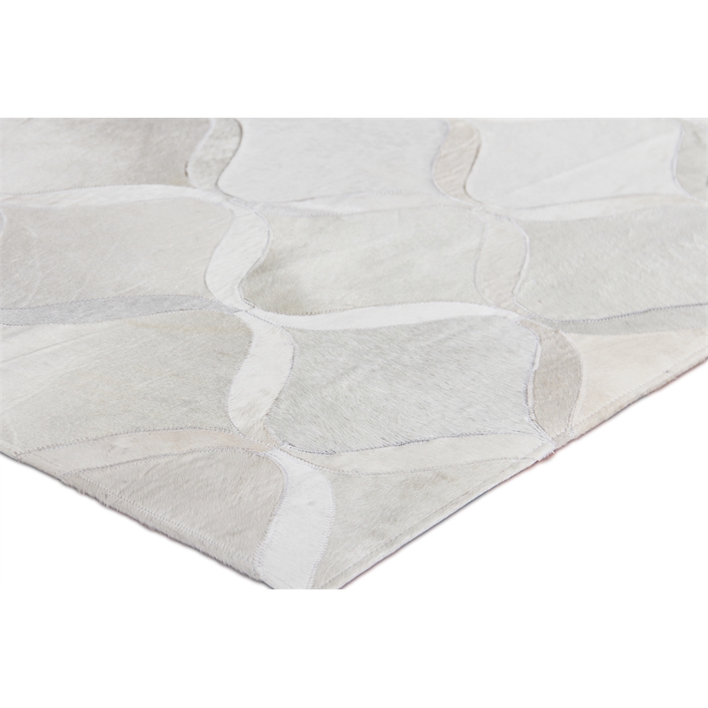 Natural Hide Hand-Tufted Leather Hide Ivory 9'6