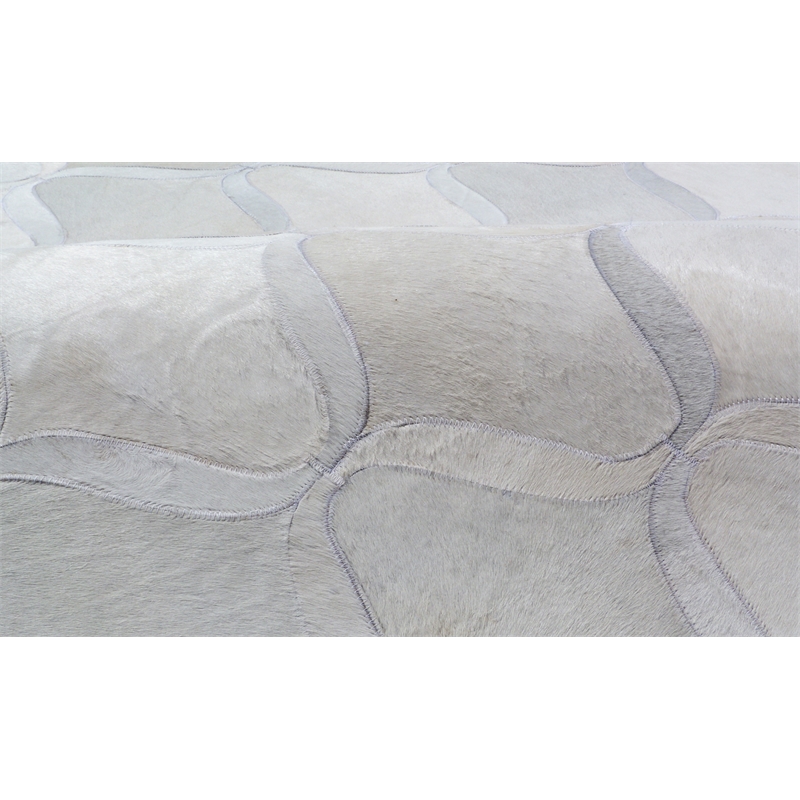 Natural Hide Hand-Tufted Leather Hide Ivory 9'6