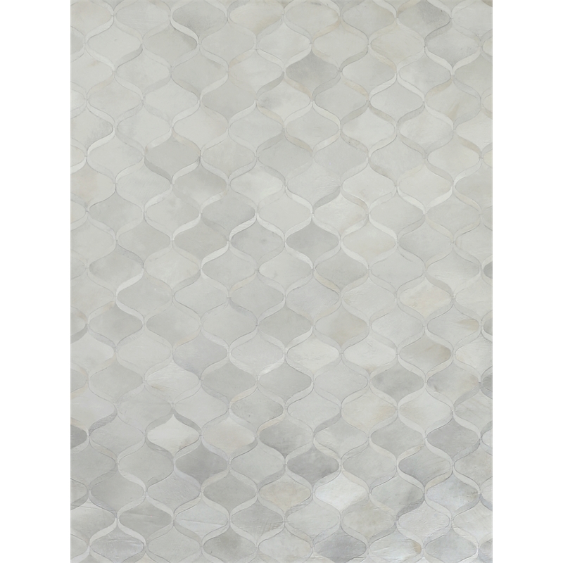 Natural Hide Hand-Tufted Leather Hide Ivory 9'6