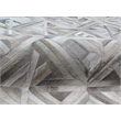 Natural Hide Hand-Tufted Leather Hide Silver/Ivory/Dark Gray 5'x8' Area Rug