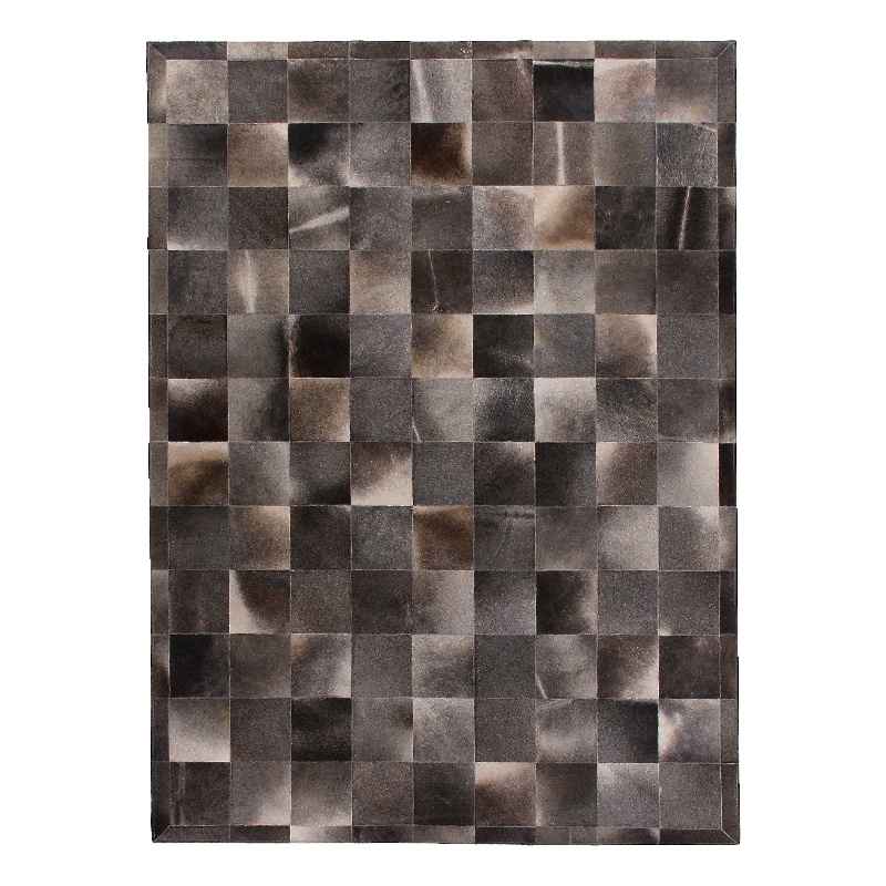 Natural Hide Hand-Tufted Leather Hide Gray 9'6