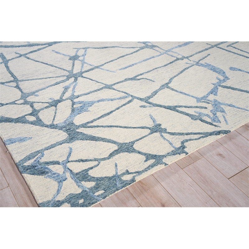 Mystic Hand-Tufted New Zealand Wool Blue/Silver 6'x9' Area Rug