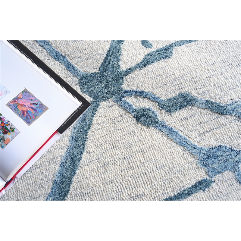 Mystic Hand-Tufted New Zealand Wool Blue/Silver 8'x10' Area Rug