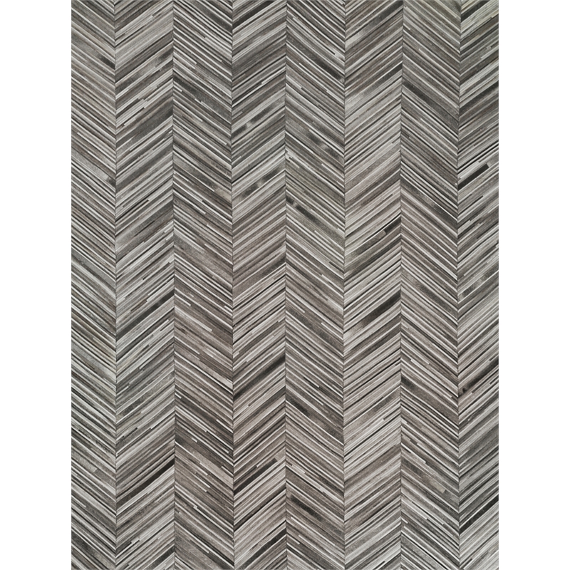 Natural Hide Hand-Tufted Leather Hide Gray/Ivory 8'x11' Area Rug