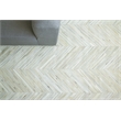 Natural Hide Hand-Tufted Leather Hide Silver 11'6
