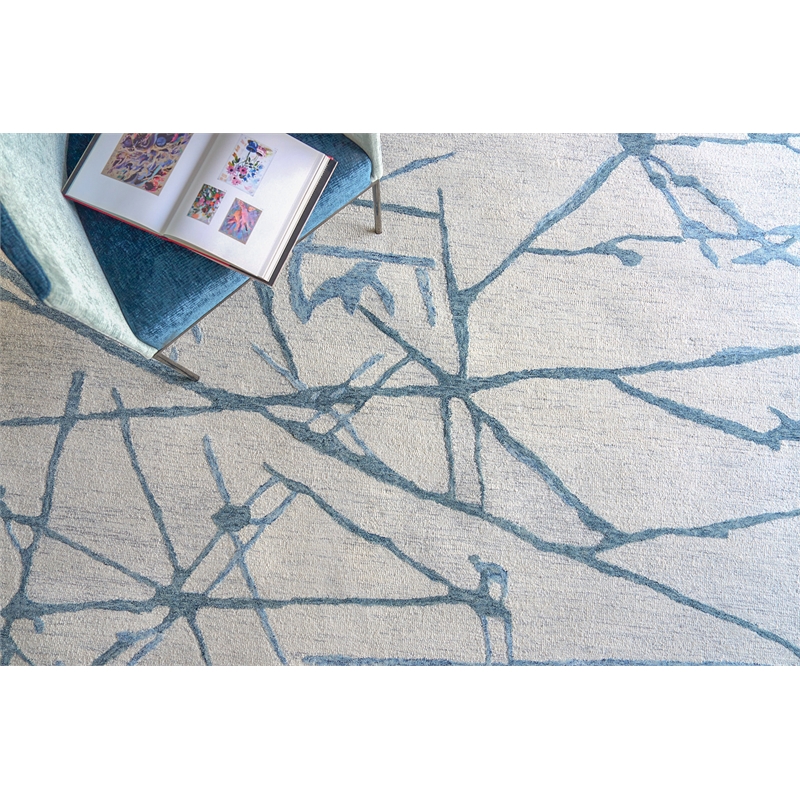 Mystic Hand-Tufted New Zealand Wool Blue/Silver 9'x12' Area Rug