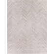 Natural Hide Hand-Tufted Leather Hide Silver 9'6