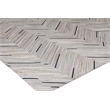 Natural Hide Hand-Tufted Leather Hide Silver/Blue 9'6