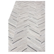 Natural Hide Hand-Tufted Leather Hide Silver/Blue 9'6