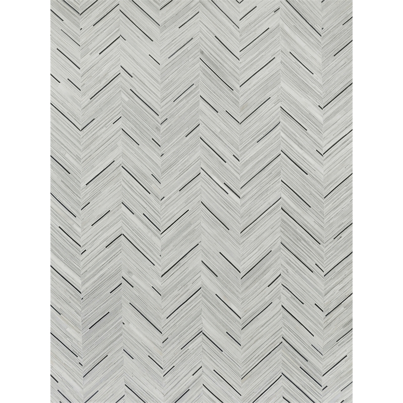 Natural Hide Hand-Tufted Leather Hide Silver/Blue 9'6