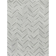 Natural Hide Hand-Tufted Leather Hide Silver/Blue 9'6