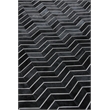 Natural Hide Hand-Tufted Leather Hide Black/Ivory 5'x8' Area Rug