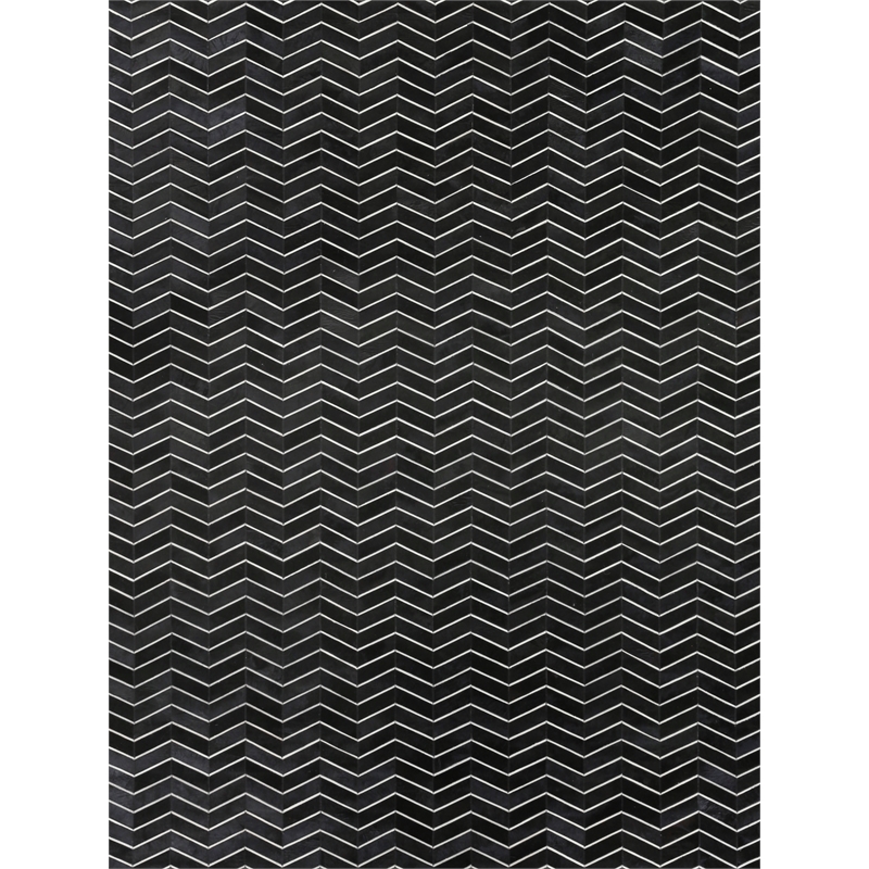 Natural Hide Hand-Tufted Leather Hide Black/Ivory 5'x8' Area Rug