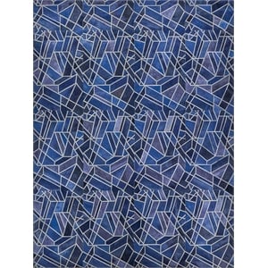 Natural Hide Hand-Tufted Leather Hide Blue/Ivory 8'x10' Area Rug