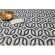 Natural Hide Hand-Tufted Leather Hide Silver/Blue 13'6