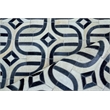 Natural Hide Hand-Tufted Leather Hide Silver/Blue 9'6