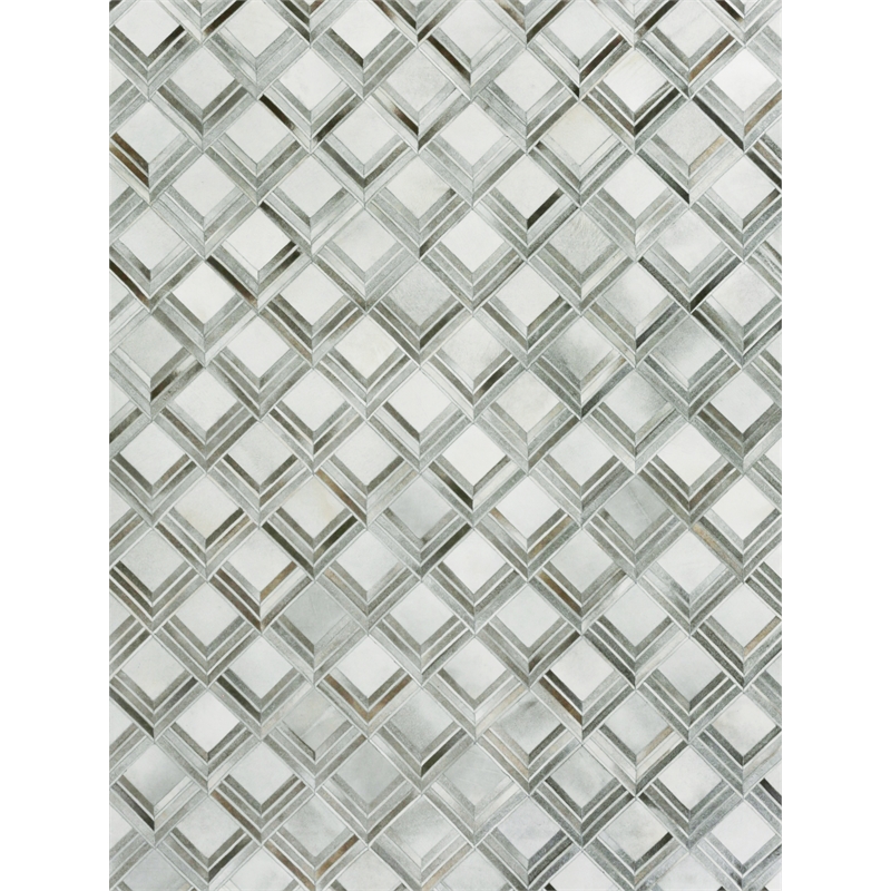 Natural Hide Hand-Tufted Leather Hide Gray/Brown/Multi 5'x8' Area Rug