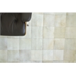 Natural Hide Hand-Tufted Leather Hide White 9'6