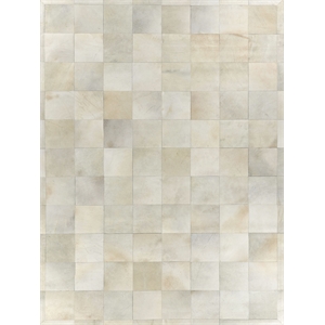 Natural Hide Hand-Tufted Leather Hide White 9'6&quotx13'6&quot Area Rug