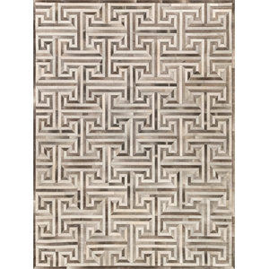 Natural Hide Hand-Tufted Leather Hide Gray/Ivory 5'x8' Area Rug