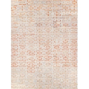 Natural Hide Hand-Tufted Leather Hide Terracota/Ivory 8'x10' Area Rug