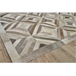 Natural Hide Hand-Tufted Leather Hide Silver 11'6