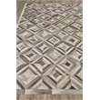 Natural Hide Hand-Tufted Leather Hide Silver 11'6