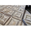 Natural Hide Hand-Tufted Leather Hide Silver 11'6