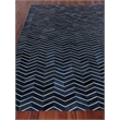 Natural Hide Hand-Tufted Leather Hide Blue/Multi 13'6