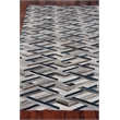 Natural Hide Hand-Tufted Leather Hide Silver/Blue 9'6