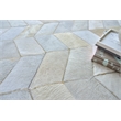Natural Hide Hand-Tufted Leather Hide Ivory/Silver/Multi 13'6
