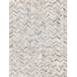 Natural Hide Hand-Tufted Leather Hide White/Silver 9'6