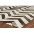 Natural Hide Hand-Tufted Leather Hide White/Gray 13'6