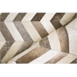 Natural Hide Hand-Tufted Leather Hide White/Gray 13'6