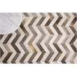 Natural Hide Hand-Tufted Leather Hide White/Gray 13'6