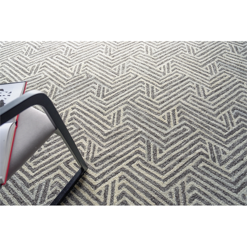 Naturals Hand-Tufted New Zealand Wool Gray/Ivory 14'x18' Area Rug