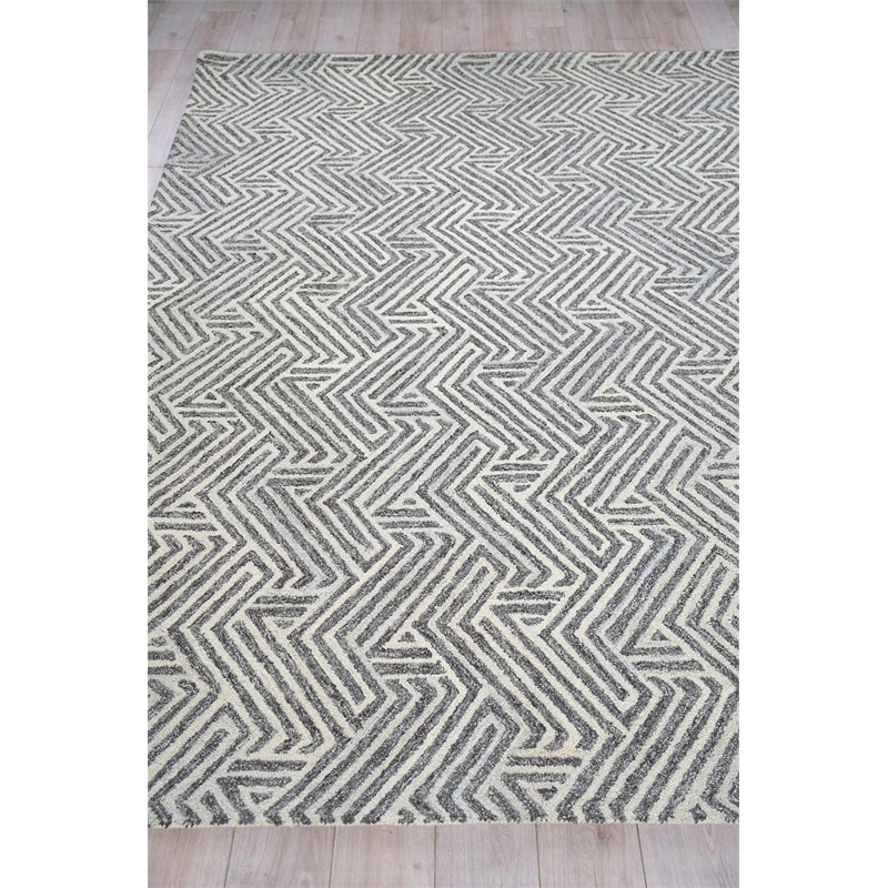 Naturals Hand-Tufted New Zealand Wool Gray/Ivory 14'x18' Area Rug
