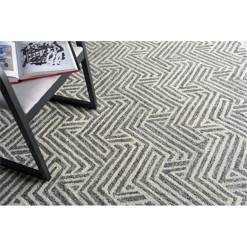 Naturals Hand-Tufted New Zealand Wool Gray/Ivory 14'x18' Area Rug