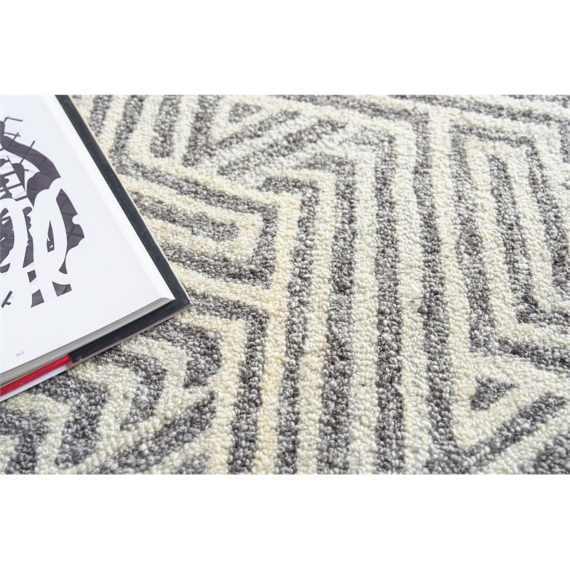 Naturals Hand-Tufted New Zealand Wool Gray/Ivory 14'x18' Area Rug