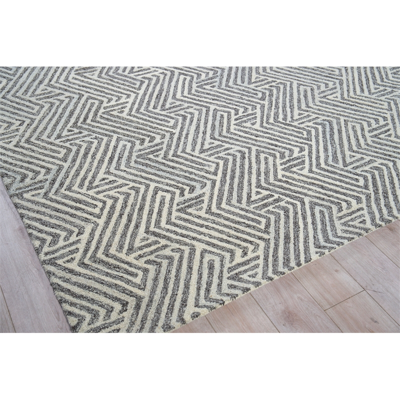 Naturals Hand-Tufted New Zealand Wool Gray/Ivory 6'x9' Area Rug
